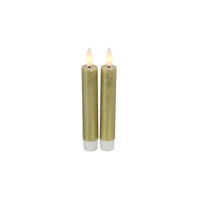 LED Kaars Diner Ø2,2CM Lyon S s2 goud-2x2x15CM
