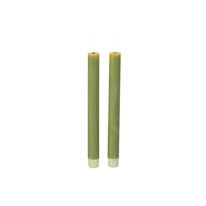 LED Kaars Diner Ø2,2CM Lyon L s2 l.groen-2,2x2,2x24CM
