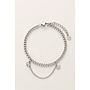 Schakelarmband met strass steentje & sterretje zilverkleurig