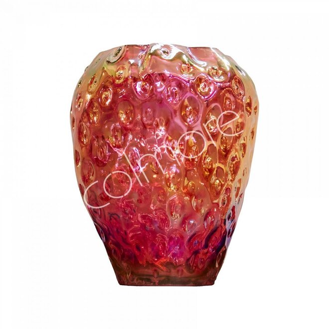 Vase Strawberry Lustre Red Glass 23x23x26cm