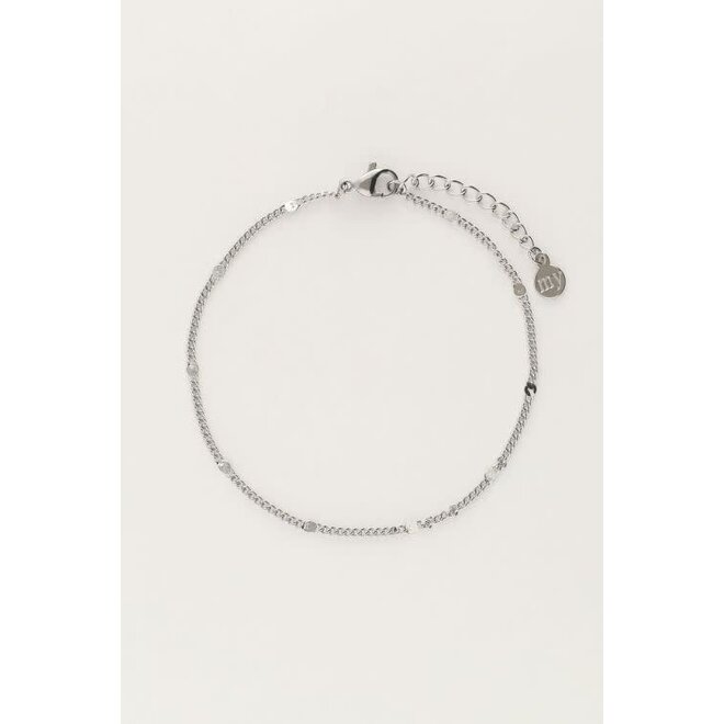 Minimalistische armband met mini schakels zilverkleurig