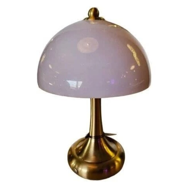 Touchlamp Mushroom Shade Brass/White 16x24,5cm