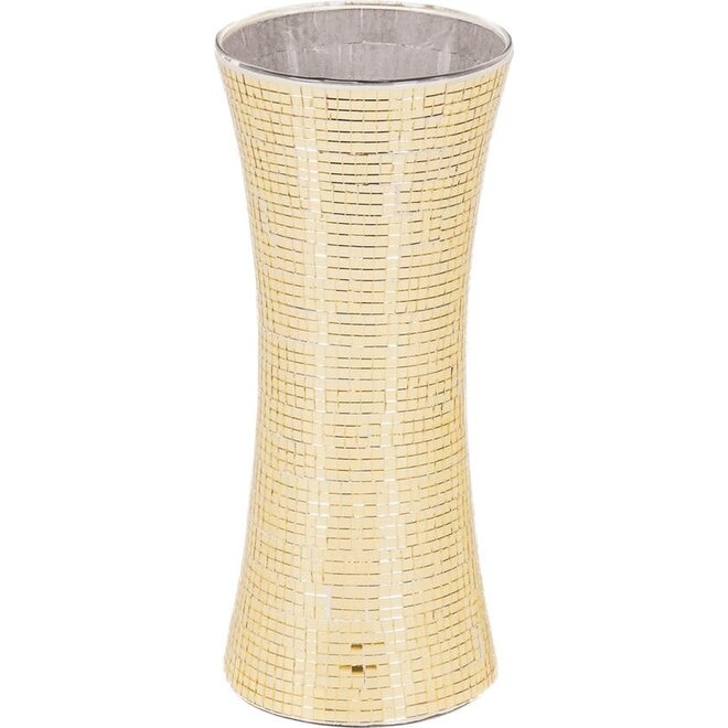 Bloemen Vaas - Disco-Glitter-Glas-Goud - 12,5x12,5x30cm