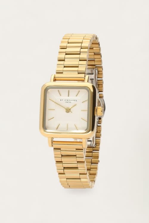 Vierkant horloge goud sale