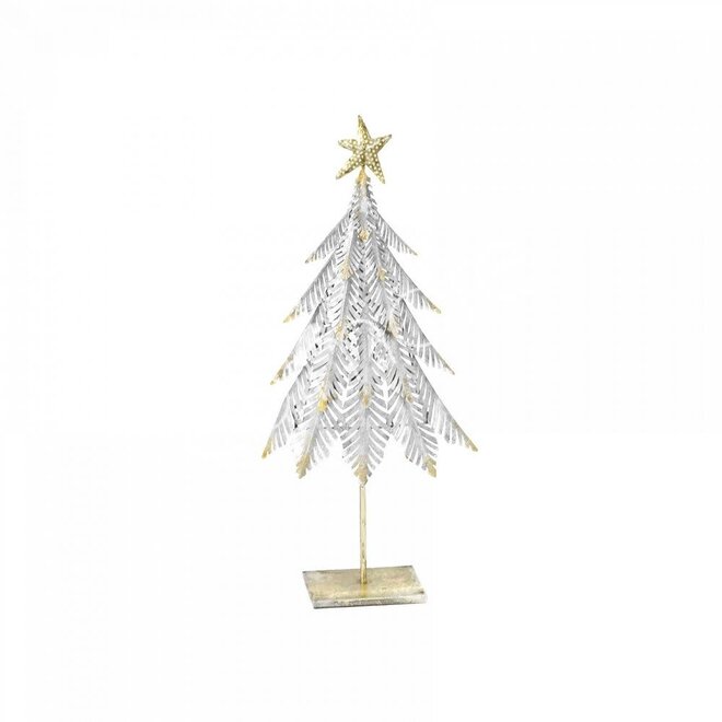 Decoratieve boom wit/goud metaal 29x10x64cm