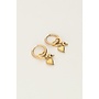 Kleine oorringen met diverse hartjes Goudkleurig