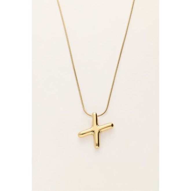 Bold ketting met initial X goud