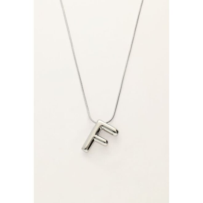 Bold ketting met initial F Zilver