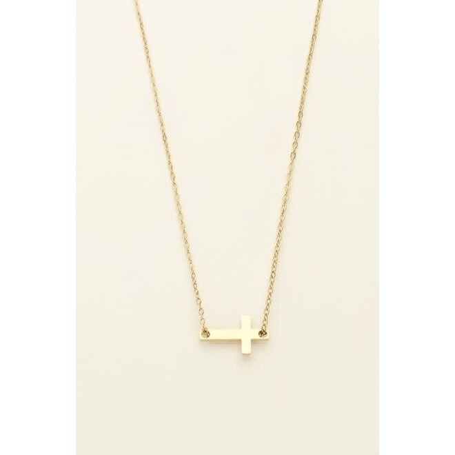 Ketting met kruisje goudkleurig