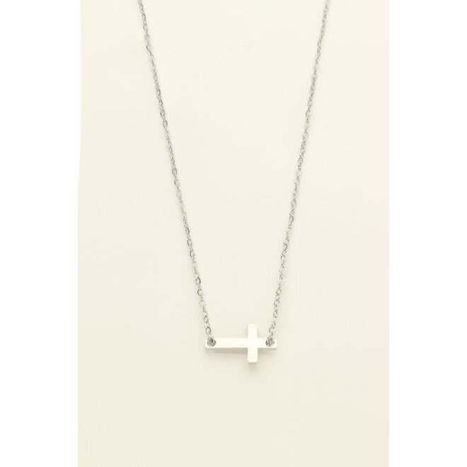 Ketting met kruisje zilverkleurig