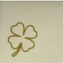 Tegeltje Klavertje crème/goud