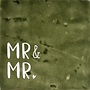 Tegeltje Mr & Mr olijf/crème