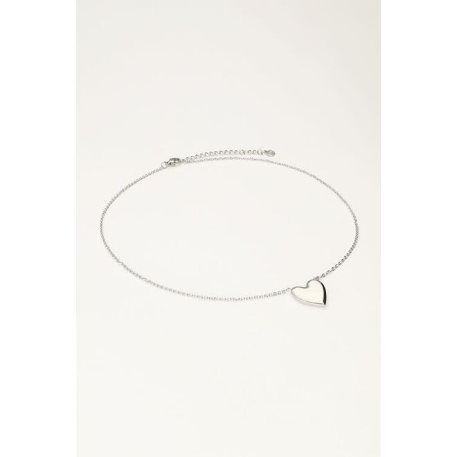 Minimalistische ketting met hart zilverkleurig