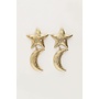Starry oorhangers met maan & ster goudkleurig
