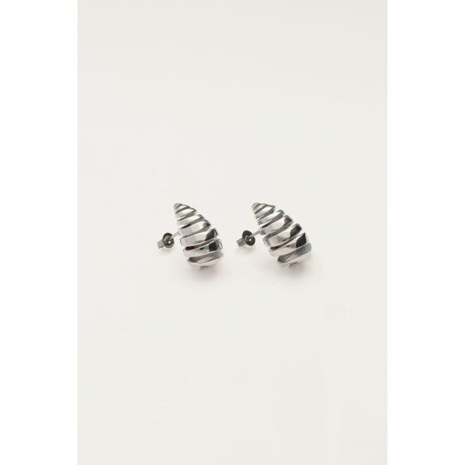 Oorbellen met open structuur zilverkleurig