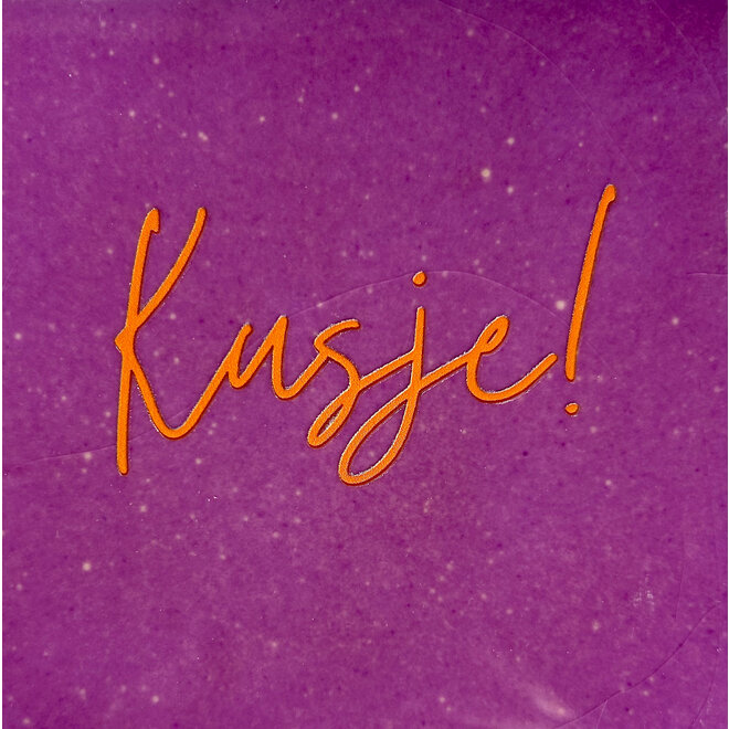 Tegeltje 'Kusje' lila/oranje