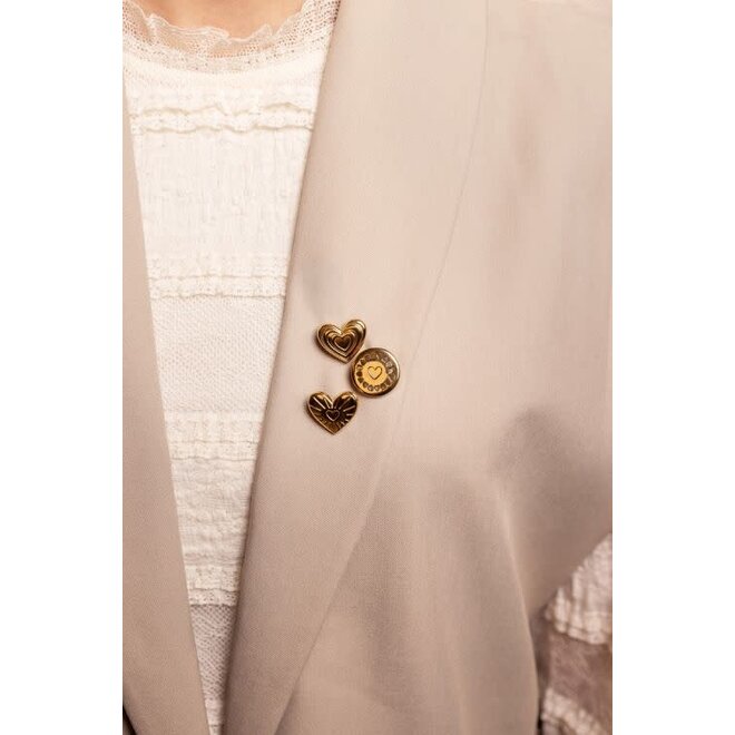 Iconic broche set goudkleurig