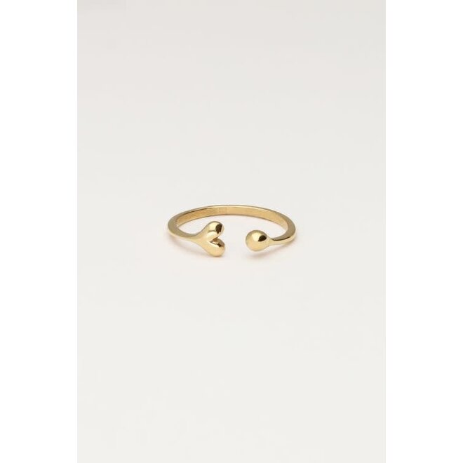 Minimalistische ring met hartje goudkleurig
