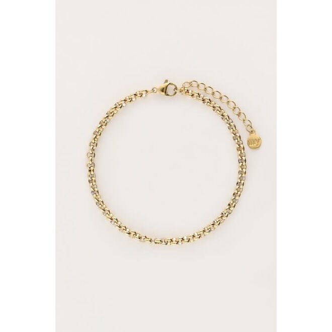 Iconic dunne schakelarmband goud