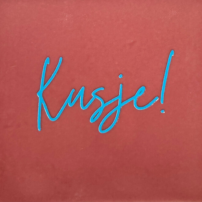 Tegeltje Kusje roze/blauw