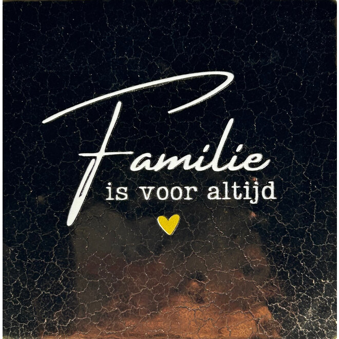 Tegeltje 'Familie is voor altijd' goud/creme