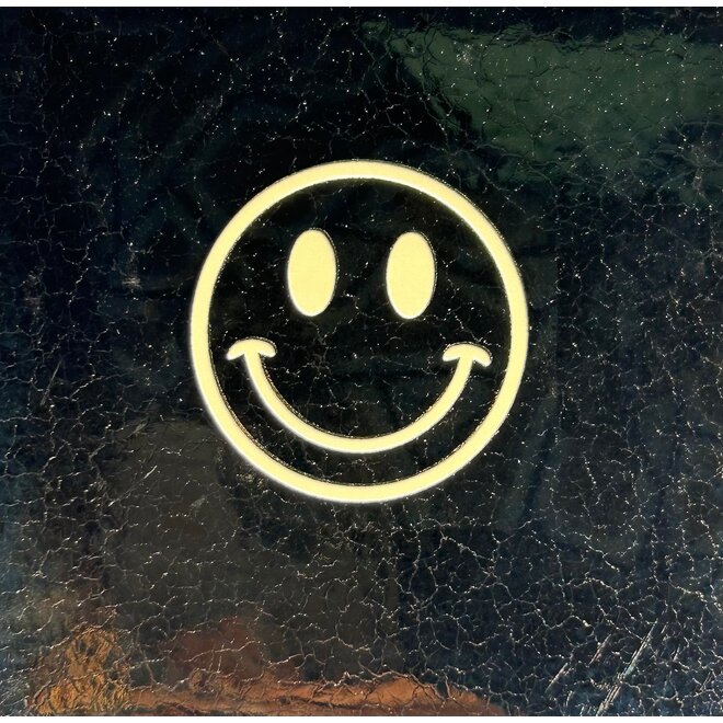 Tegeltje Smiley goud/crème