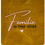 Tegeltje 'Familie is voor altijd' oker/babyroze