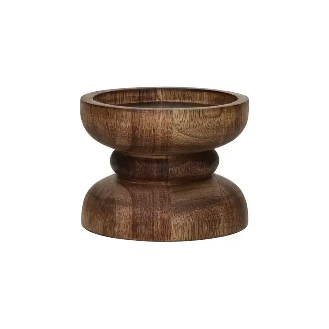 FLORENCE kandelaar - essenhout /ijzer 13 x H 10 cm walnoot