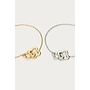 Forever Connected armbanden met klaver set zilver/ goud