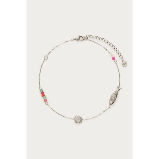 Enkelbandje met ocean bedels zilver