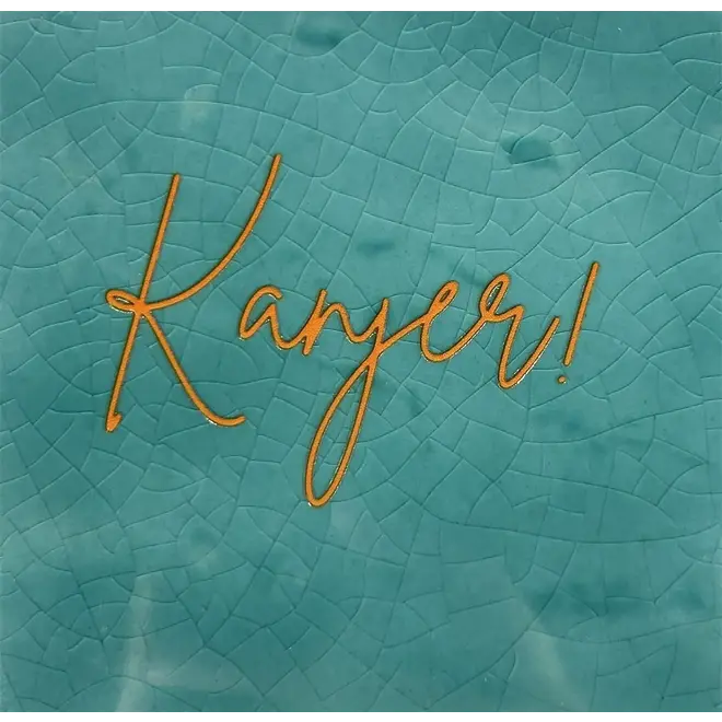 Tegeltje 'kanjer'groen/oranje