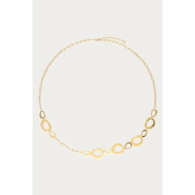 Lange schakelketting met open ovale vormen