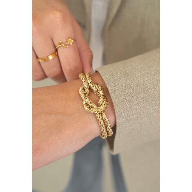 Armband met grove knoop goudkleurig