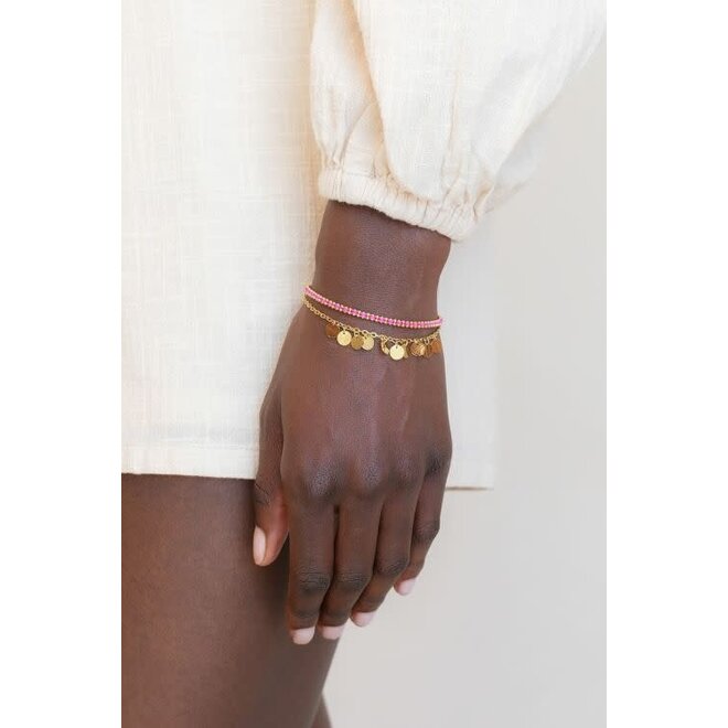 Nomads armband met muntjes goudkleurig