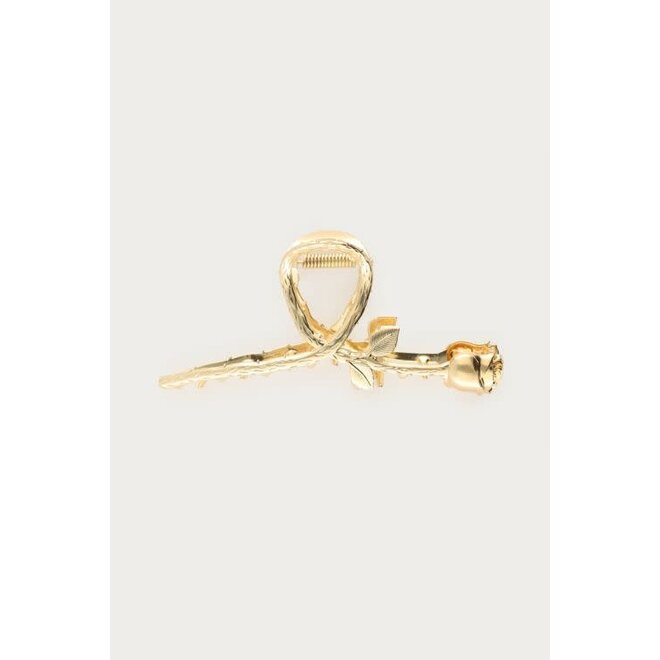 Goudkleurige roos haarclip