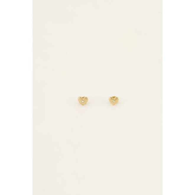 Studs hart met middelpunt Goudkleurig