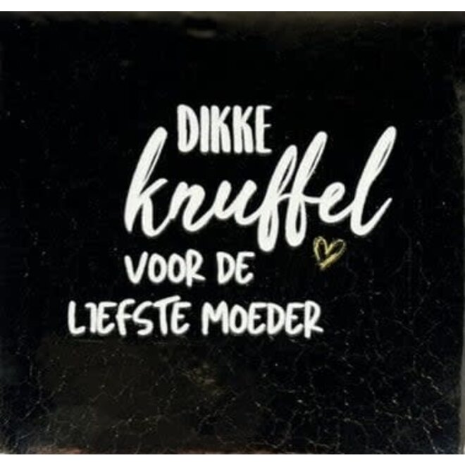 Tegeltje dikke knuffel voor de liefste moeder goud/creme