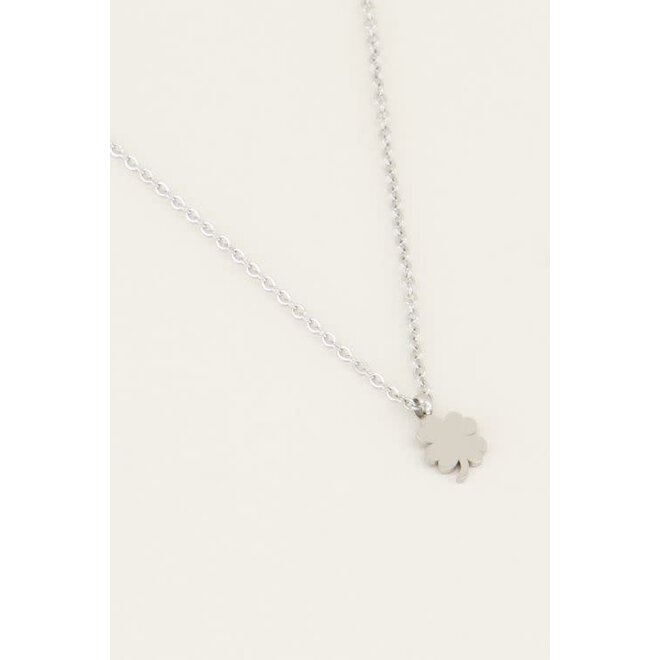 Ketting klavertje zilver