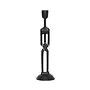 Candle holder ALU RAW/MATT BLACK 11x11x40
