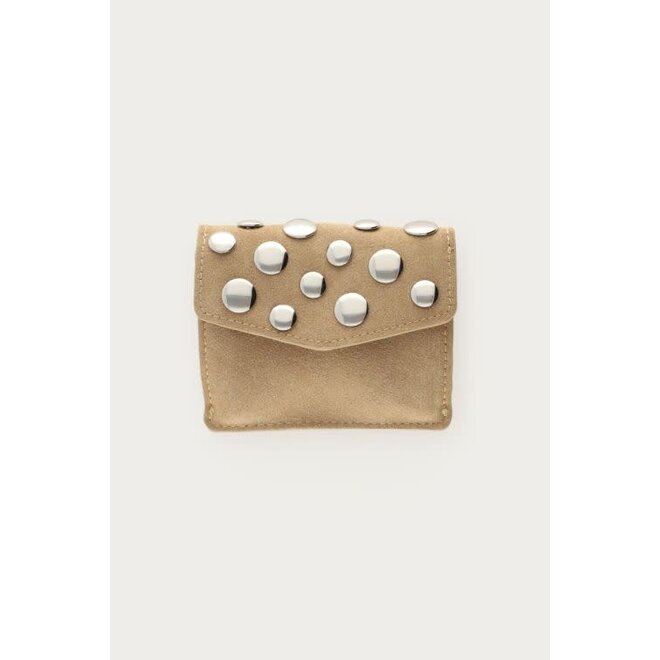 Beige portemonnee met studs