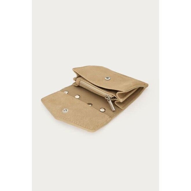 Beige portemonnee met studs