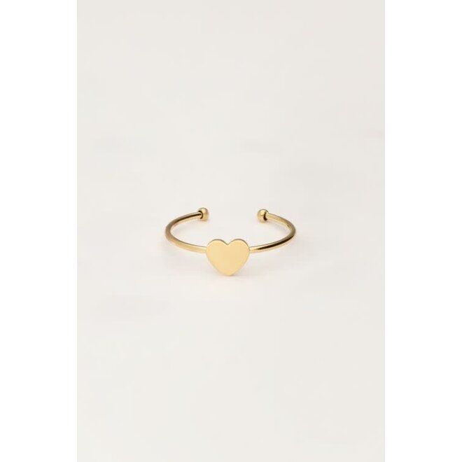 Ring hartje klein Goudkleurig