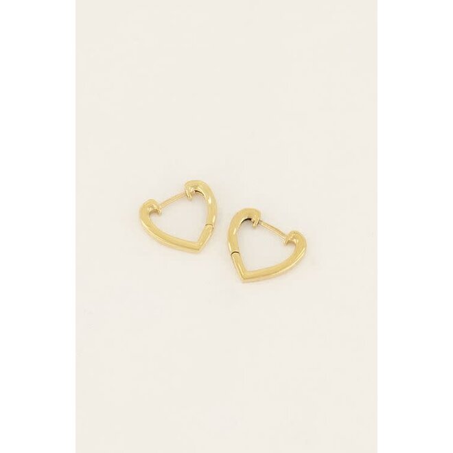 Oorbellen open hart goudkleurig