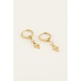 Oorringen met druppel & driehoek goud
