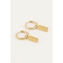 Oorringen rechthoek Goudkleurig