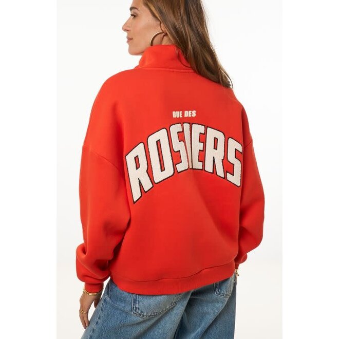 Oranje sweater met rits "Rue des rosiers"