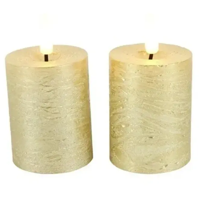 LED Stompkaars 2st. Ø5x9 cm - Goud