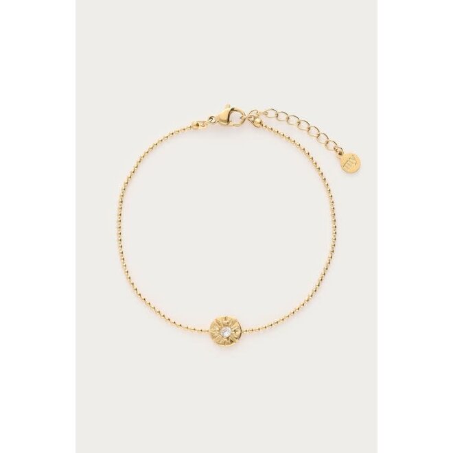 Midnight armband cirkel met strass goud