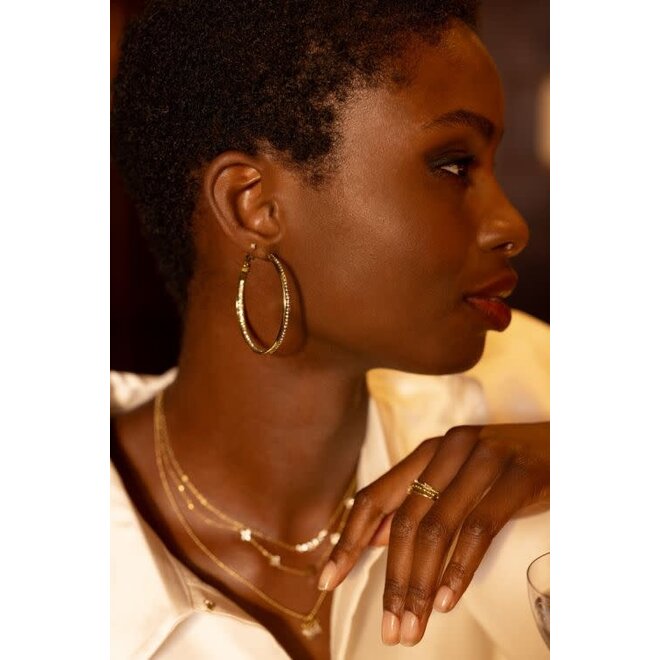 Midnight statement oorringen met strass goud