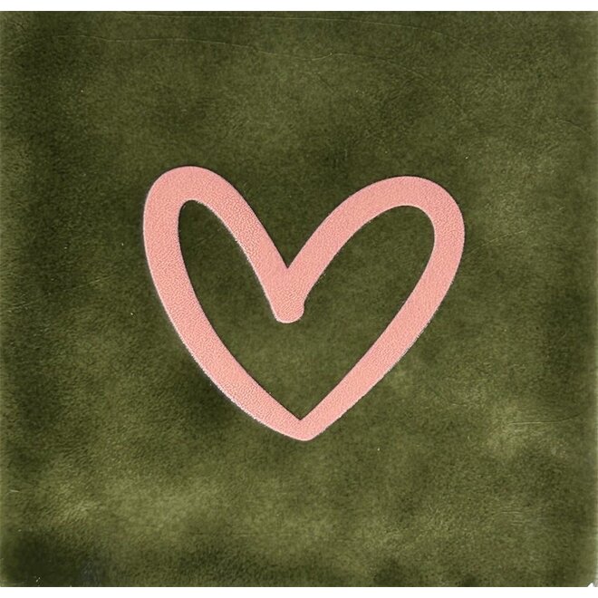 Tegel hartje open nieuw olijf/zalm